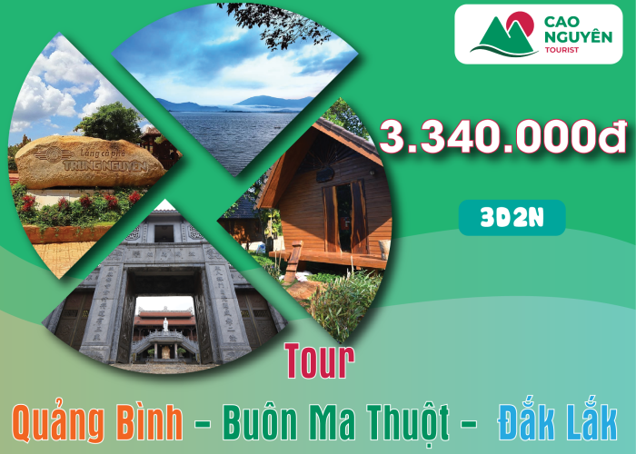 Tour Buôn Ma Thuột - Đắk Lắk từ Quảng Bình 3 ngày 2 đêm