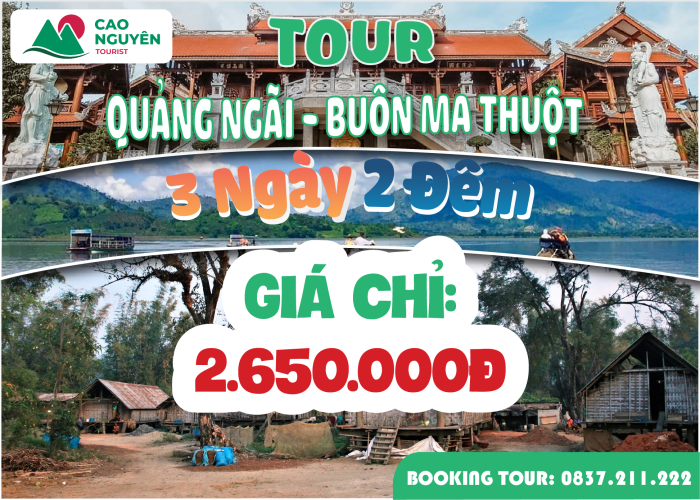 Tour Buôn Ma Thuột từ Quảng Ngãi đi 3 ngày 2 đêm