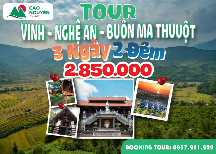 Tour Buôn Ma Thuột từ Vinh - Nghệ An [Trọn Gói 3 ngày 2 đêm]