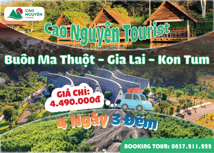 Tour Buôn Mê Thuột Gia Lai Kon Tum 4 ngày 3 đêm