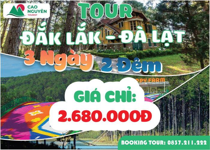  Tour Đắk Lắk đi Đà Lạt 3 ngày 2 đêm