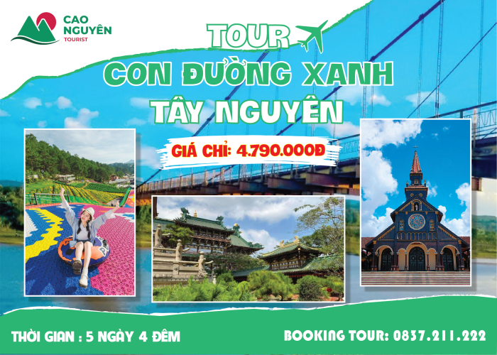 Tour khám phá con đường xanh Tây Nguyên (5 ngày 4 đêm)