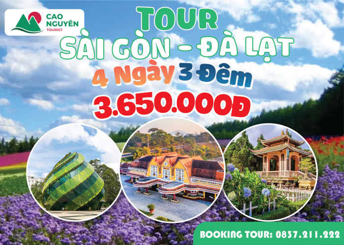 Tour Sài Gòn Đà Lạt 4 ngày3 đêm