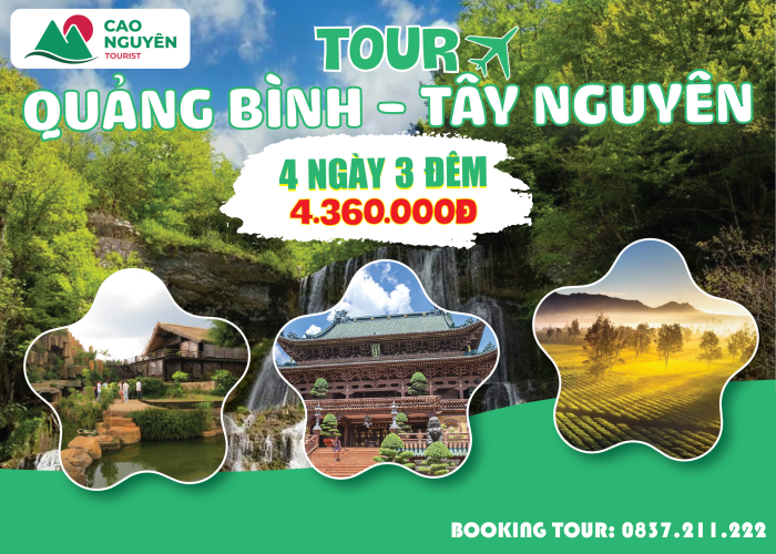 Tour Tây Nguyên từ Quảng Bình (4 ngày 3 đêm)