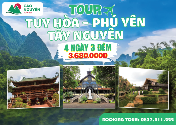 Tour Tây Nguyên từ  Tuy Hòa - Phú Yên 4 ngày 3 đêm