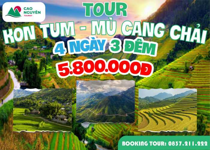 Tour từ Kon Tum đi Mù Cang Chải 4 ngày 3 đêm