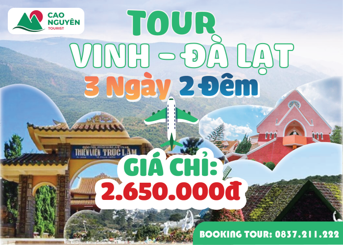 Tour Vinh Đà Lạt 3 ngày 2 đêm