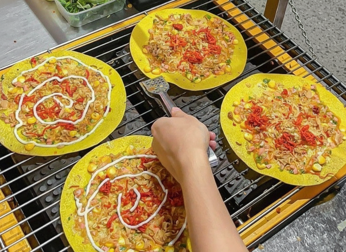 Bánh tráng nướng trứng thịt Đà Lạt Bánh tráng nướng trứng thịt Đà Lạt