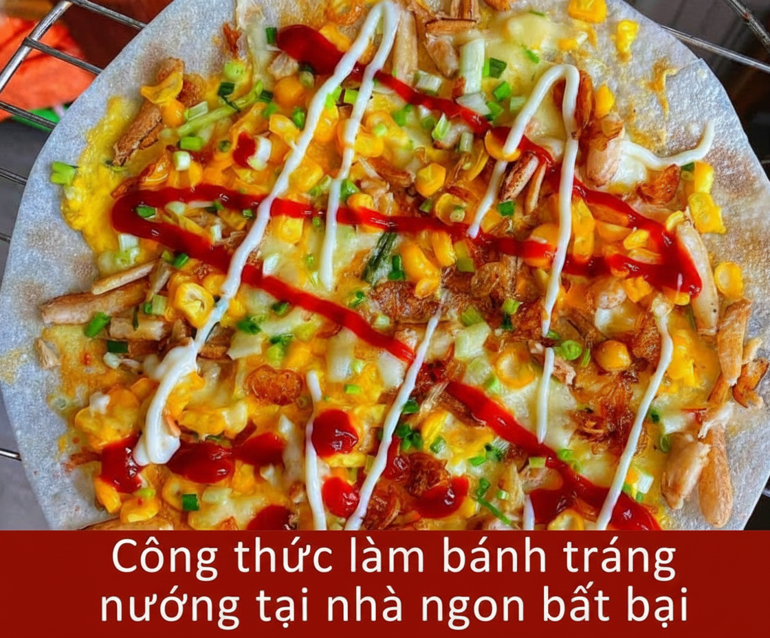 Bánh tráng nướng trên bếp than Dì Đinh Bánh tráng nướng trên bếp than Dì Đinh